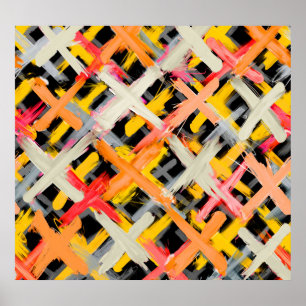 Wasserfarbe kariert, fett, farbig, diagonal. poster