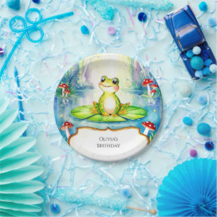Wasserfarbe Kinder Frosch Geburtstag Pappteller