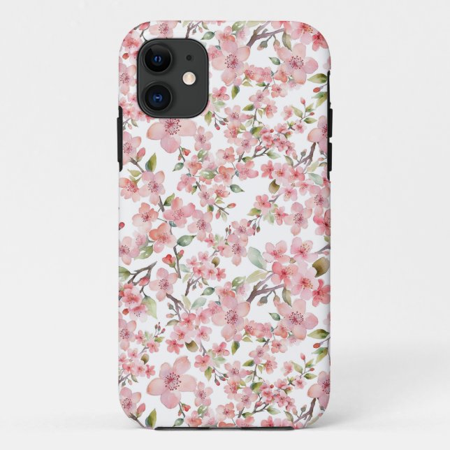Wasserfarbe Kirsche Blossom Case-Mate iPhone Hülle (Rückseite)