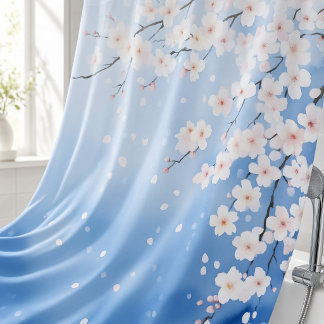 Wasserfarbe Kirsche Blossom Kaskade Japanischer St Duschvorhang