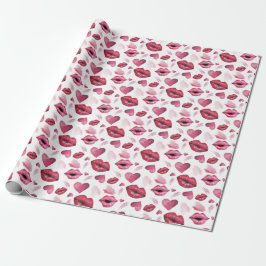 Wasserfarbe Kisses und Herz Geschenkpapier