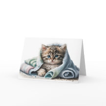 Wasserfarbe Kitten für bald Wohlbefinden