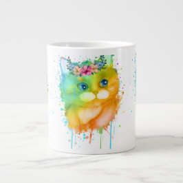 Wasserfarbe Kitten Jumbo-Tasse
