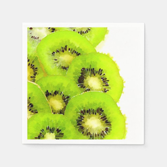 Wasserfarbe Kiwis Serviette (Vorderseite)