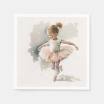 Wasserfarbe Kleine Ballerina Napkins