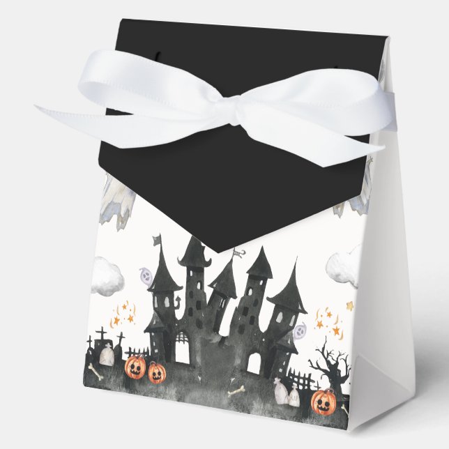 Wasserfarbe Kleine Boo Ghost House Babydusche Geschenkschachtel (Vorderseite)