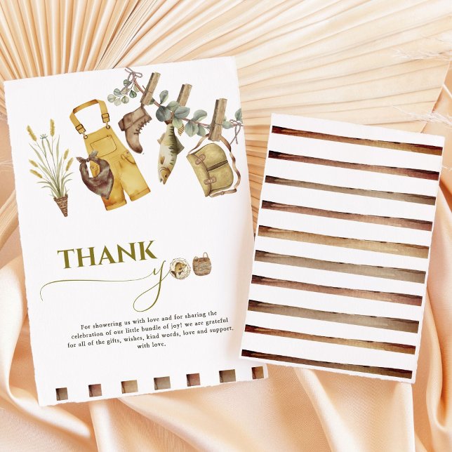 Wasserfarbe Kleine Fisherman Baby Dusche Dankeskarte (Von Creator hochgeladen)