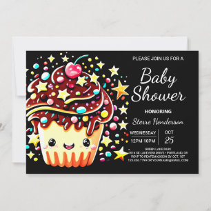 Wasserfarbe Kleine Kochen Muffin Boy Baby Dusche Einladung