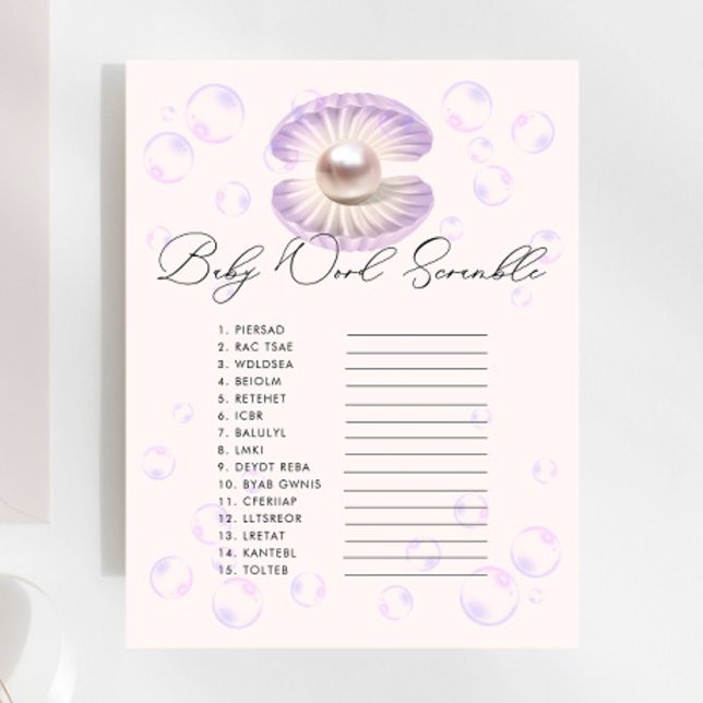 Wasserfarbe Kleine Pearl Baby Word Scramble Spiel (Von Creator hochgeladen)