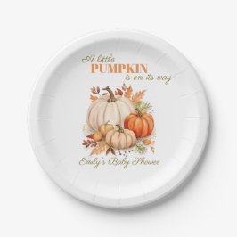 Wasserfarbe Kleine Pumpkin Orange Babydusche Pappteller