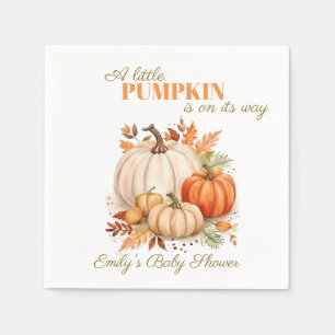 Wasserfarbe Kleine Pumpkin Orange Babydusche Serviette