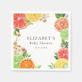 Wasserfarbe Kleine Süsse Citrus Babydusche Serviette