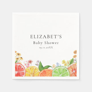 Wasserfarbe Kleine Süsse Citrus Babydusche Serviette