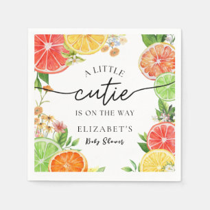 Wasserfarbe Kleine Süsse Citrus Babydusche Serviette