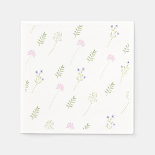 Wasserfarbe Kleine Wildblume Serviette