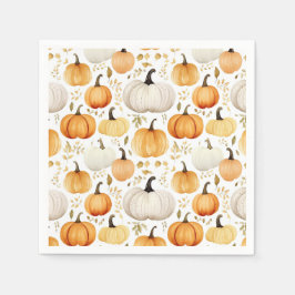 Wasserfarbe Kleiner Pumpkin Gemustert Serviette