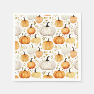 Wasserfarbe Kleiner Pumpkin Gemustert Serviette