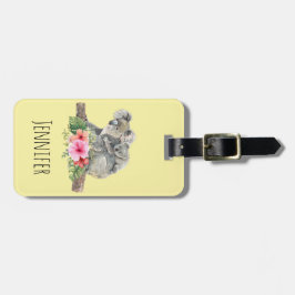 Wasserfarbe Koala Bears Niedliche Mama & Baby Gepäckanhänger