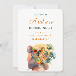Wasserfarbe Koala - Einladungskarte zum Geburtstag