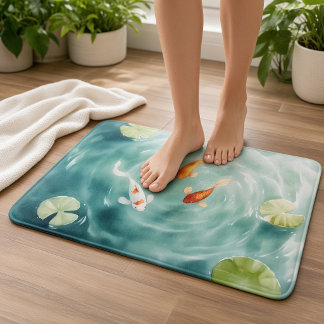 Wasserfarbe Koi Fisch Serenity Badematte