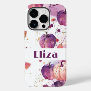 Wasserfarbe Kürbisfall-Design mit Namen Case-Mate iPhone 14 Pro Hülle