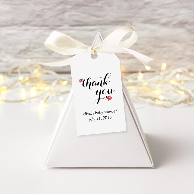 Wasserfarbe Ladybug Babydusche Liebesmarken Geschenkanhänger (Von Creator hochgeladen)