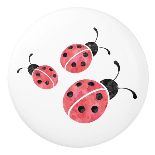 Wasserfarbe Ladybug Keramik Knobs Keramikknauf (Vorderseite)