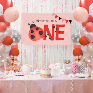 Wasserfarbe Ladybug Oh, was Spaß, ein Party zu sei Banner