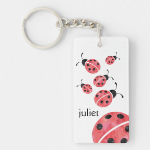 Wasserfarbe Ladybug Personalisiert Schlüsselanhänger