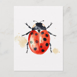 Wasserfarbe Ladybug Postkarte