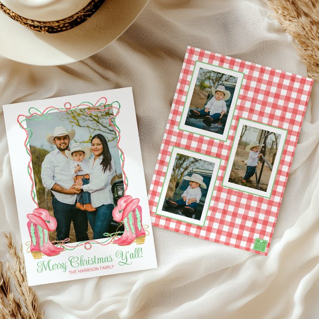 Wasserfarbe Land Weihnachten Cowboy Boots Foto (Von Creator hochgeladen)