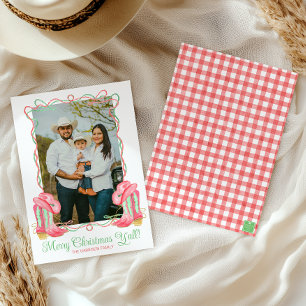 Wasserfarbe Land Weihnachten Cowboy Boots Foto