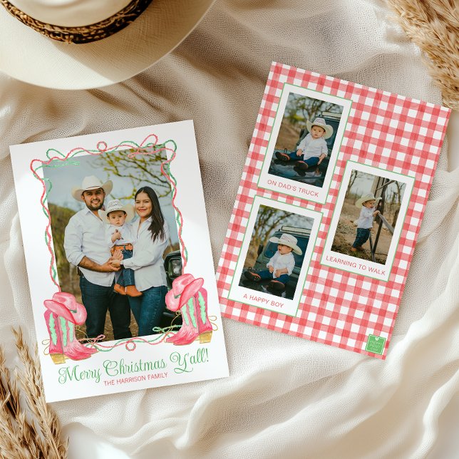 Wasserfarbe Land Weihnachten Cowboy Boots Foto (Von Creator hochgeladen)