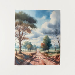 Wasserfarbe Landschaft Wandteppich