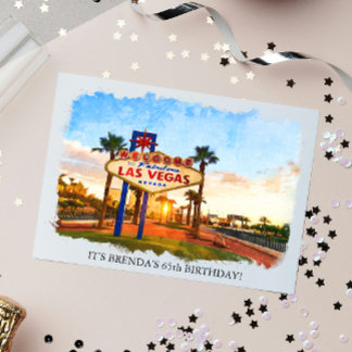 Wasserfarbe Las Vegas Unterwegs Casino Thema Einladung