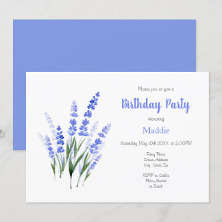 Wasserfarbe Lavender Bouquet Einladung