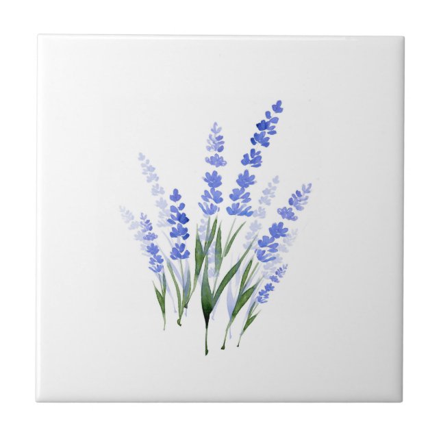 Wasserfarbe Lavender Bouquet Fliese (Vorderseite)