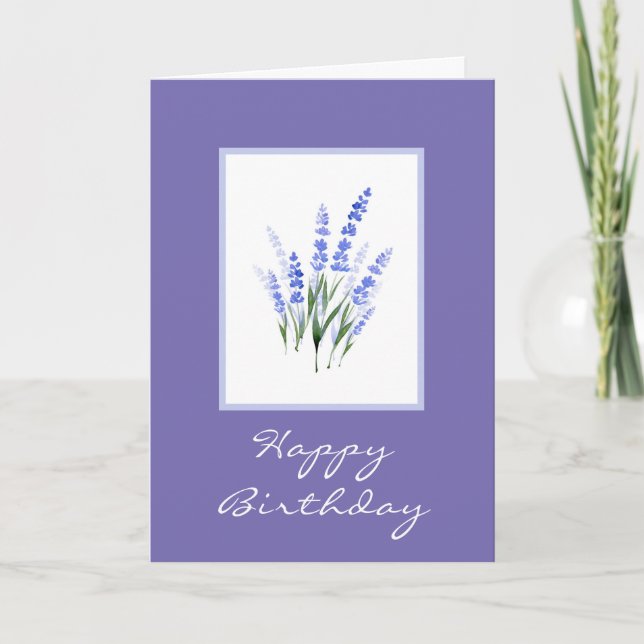 Wasserfarbe Lavender Bouquet Karte (Vorderseite)