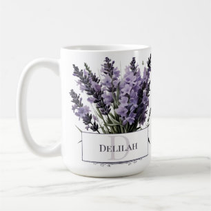 Wasserfarbe Lavender Bouquet Personalisiert Kaffeetasse
