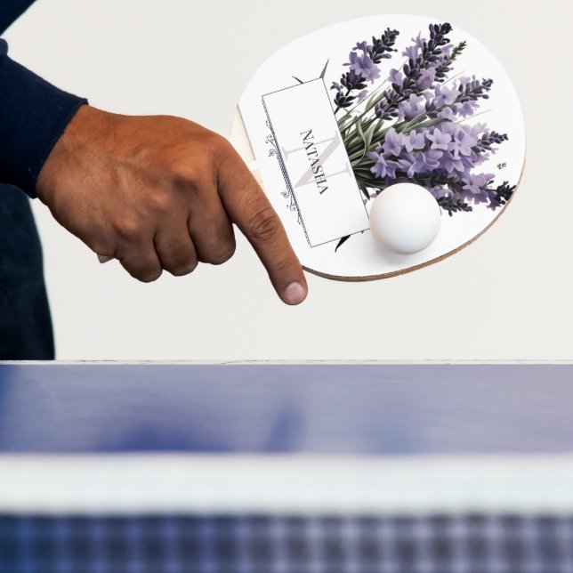 Wasserfarbe Lavender Bouquet Personalisiert Tischtennis Schläger (InSitu)