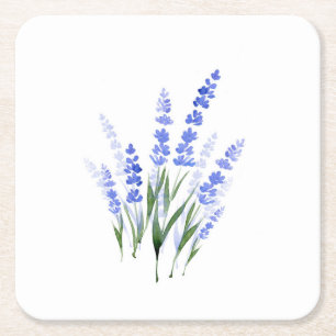 Wasserfarbe Lavender Bouquet Rechteckiger Pappuntersetzer