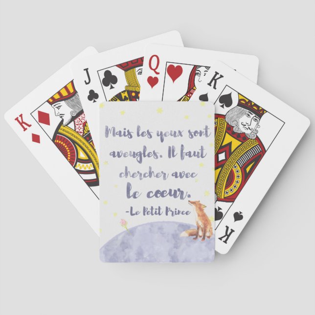 Wasserfarbe Le Petit Prince Der kleine Prinz Spielkarten (Rückseite)