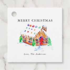 Wasserfarbe Lebkuchen Haus Frohe Weihnachten Niedl Geschenkanhänger