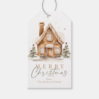 Wasserfarbe Lebkuchen Haus Frohe Weihnachtsgeschen Geschenkanhänger