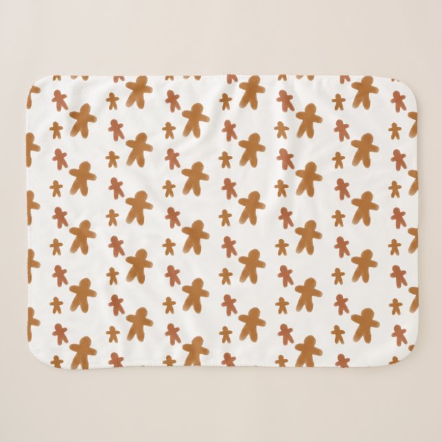 Wasserfarbe Lebkuchen Mann Cookie Holiday Baby Sherpadecke (Vorderseite (Horizontal))