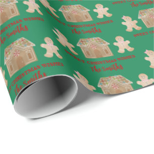 Wasserfarbe Lebkuchen Süße Weihnachtswünsche Geschenkpapier