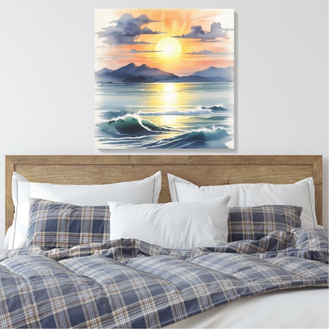 Wasserfarbe Leinwanddruck (Insitu (Schlafzimmer))