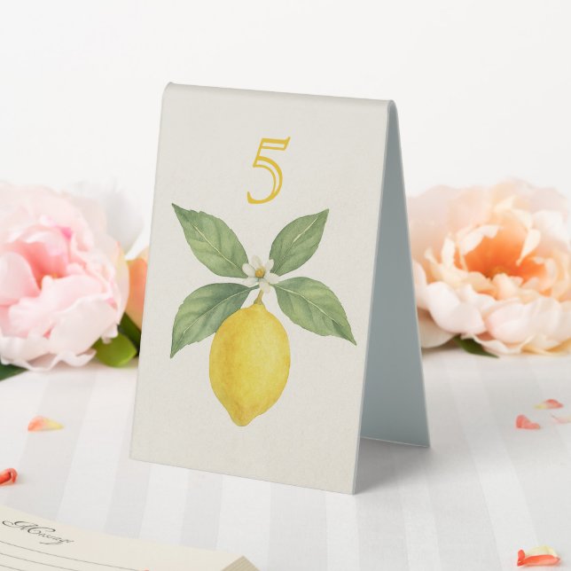 Wasserfarbe Lemon Birthday Tischaufsteller (In Situ (Hochzeit))