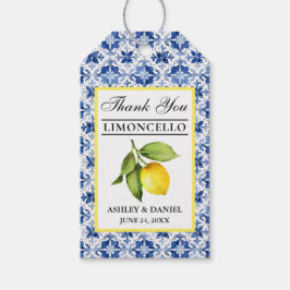 Wasserfarbe Lemon Blue Tile Limoncello Danke Geschenkanhänger
