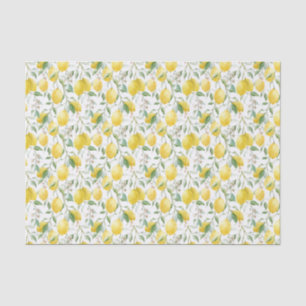 Wasserfarbe Lemon Bouquet Sommermuster Seidenpapier